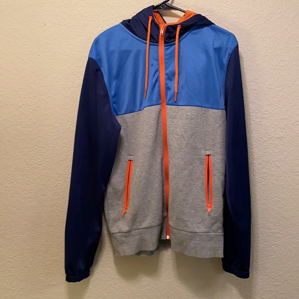 Three Tone Zip-Up Hoodie